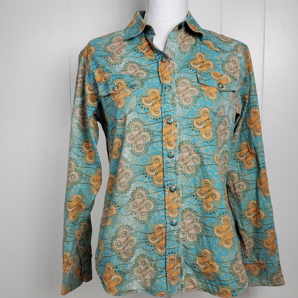 Walls Tops - Walls Ranch wear western Cowgirl Rodro Queen  button front shirt Size Medium